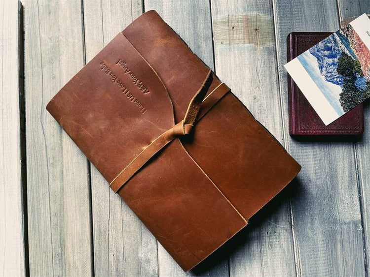 A5 Custom Saddle Leather Bound Journal