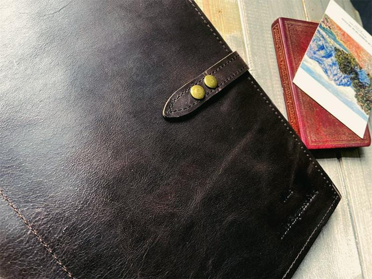 Vintage Dark Coffee Zippered Refillable Leather Notebook Journal