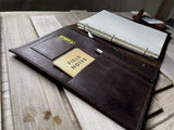 Mens Dark Coffee Zippered Refillable Leather Notebook Journal