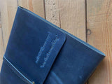 Large Custom Blue leather Bound Journal