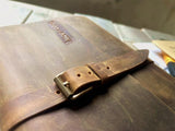 Distressed Vintage Brown Leather Bound Journal Buckle