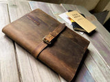 Handmade Distressed Vintage Brown Leather Journal Buckle