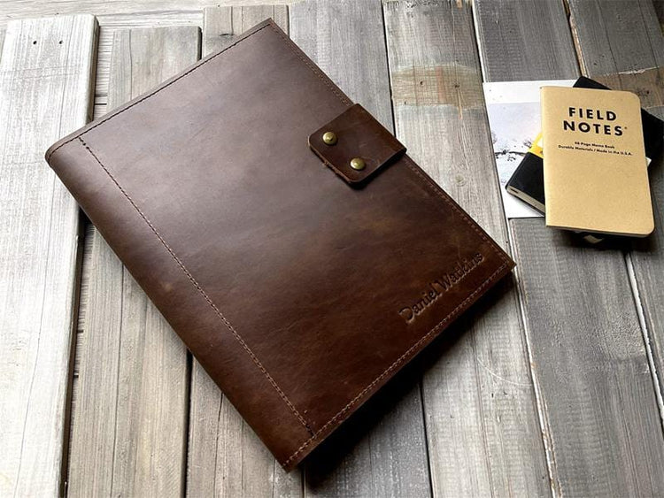 Large Vintage Zippered Refillable Leather Notebook Journal
