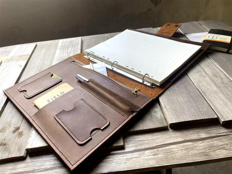 Handmade Vintage Zippered Refillable Leather Notebook Journal