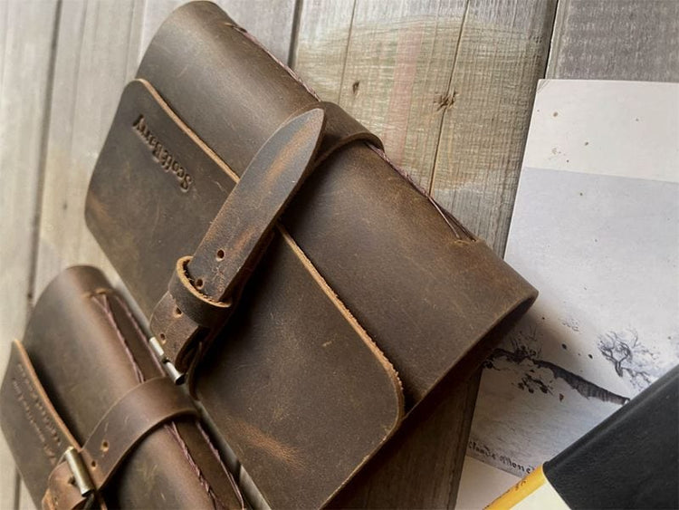 Vintage Rustic Brown Small Pocket Leather Journal