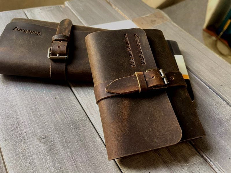 Rustic Brown Small Pocket Leather Journal For Her