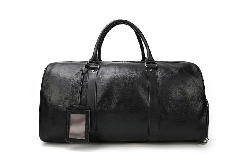 Black leather overnight bag mens hotsell