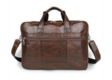 Mens Business Large Leather Laptop Bag 