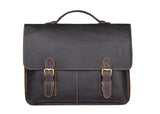 distressed coffee leather mens laptop briefcase