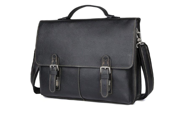 Designer Black Leather Laptop Bag Briefcase – LeatherNeo