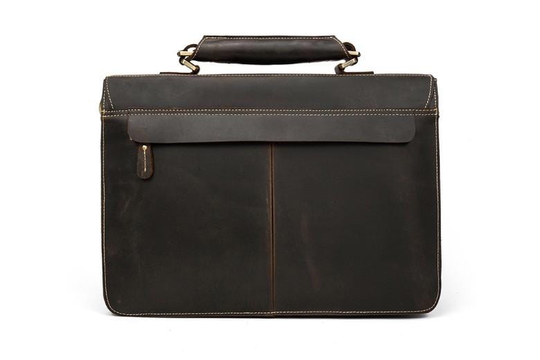 Slim Leather Laptop Bag for Men with14 inch Laptop Compartment