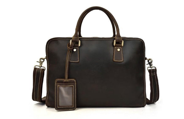 brown stylish leather laptop bags
