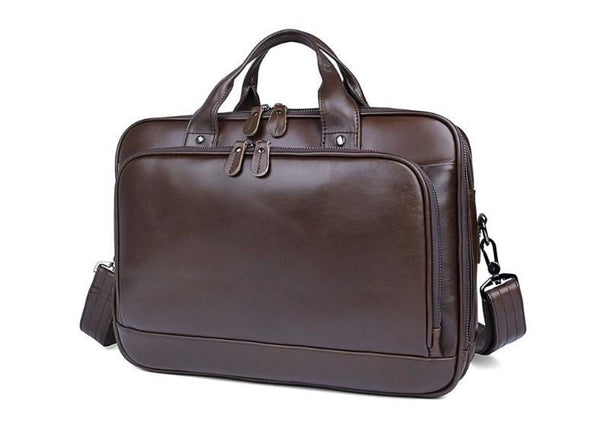 Mens Business Large Leather Laptop Bag 