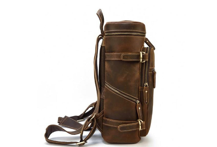 brown womens leather backpack purse