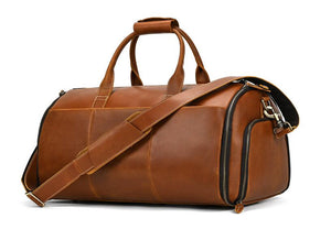 JAGUAR Weekender Canvas Grey DuffleBag Carry On Travel Leather +Bag See Pic  READ