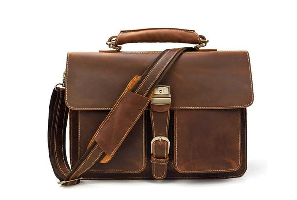 FANDARE Sac Bandoulière Homme Cuir Véritable – Mallette Laptop 12.9" Business Imperméable