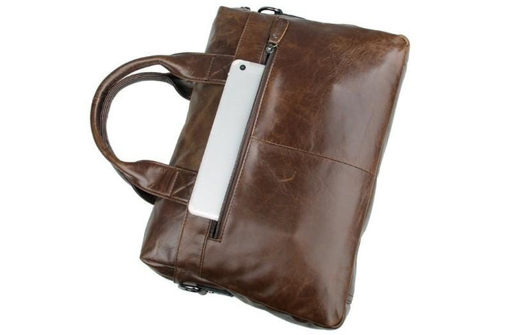 brown leather crossbody laptop bag