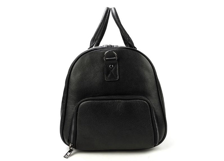 black leather luggage bag for men