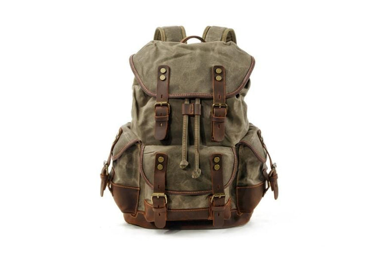 unisex army green canvas backpack bag