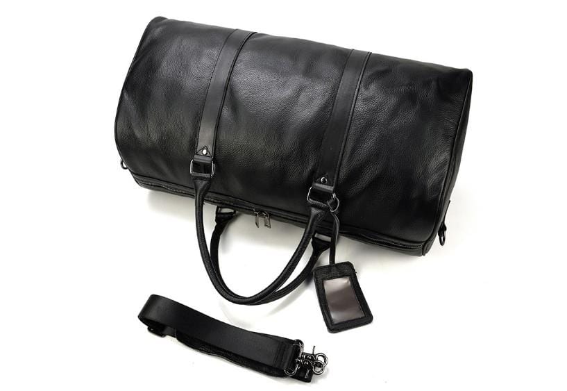Rose - Grand Sac De Voyage En Cuir Noir Pour Hommes, Grand Sac De Rose - Grand Sac De Voyage En Cuir Noir Pour Hommes, Grand Sac De