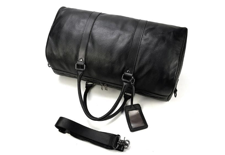 large leather luggage travel bag unisex