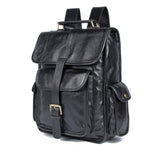 handmade fashion black leather backpack
