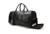 womens black leather luggage duffel bag