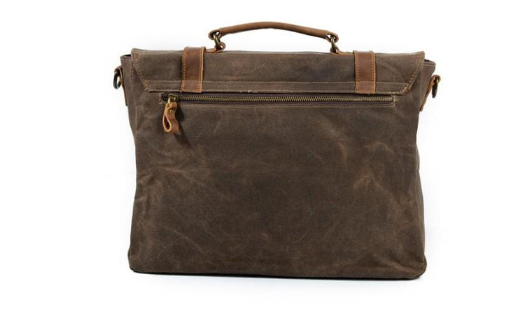 men's brown canvas messenger bag