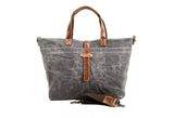 leather large canvas tote