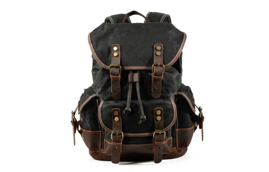 Unisex Canvas Backpack - Black, Grey, Green or Khaki | LeatherNeo