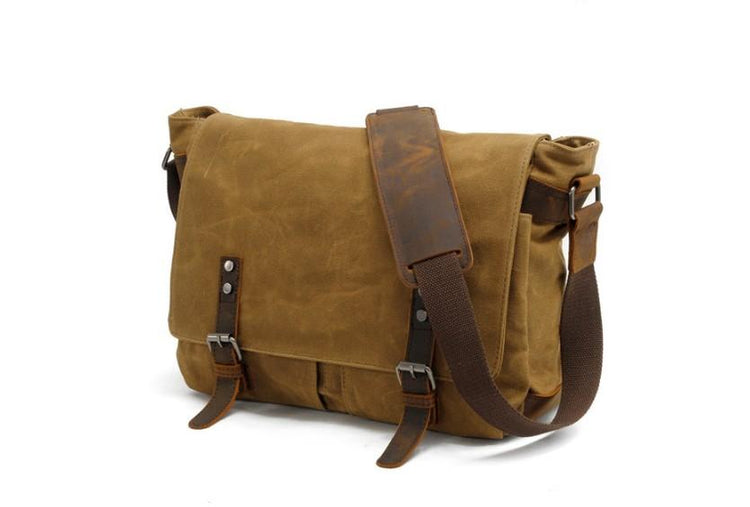 canvas messenger tote