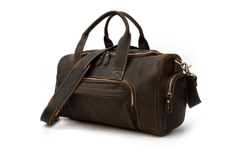 large leather weekend bag