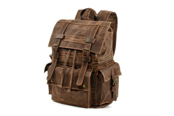 Canvas Leather Backpack Purse for Girls and Boys – LeatherNeo
