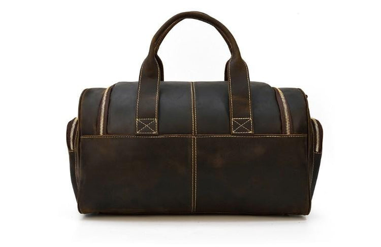 luxury leather weekend bag