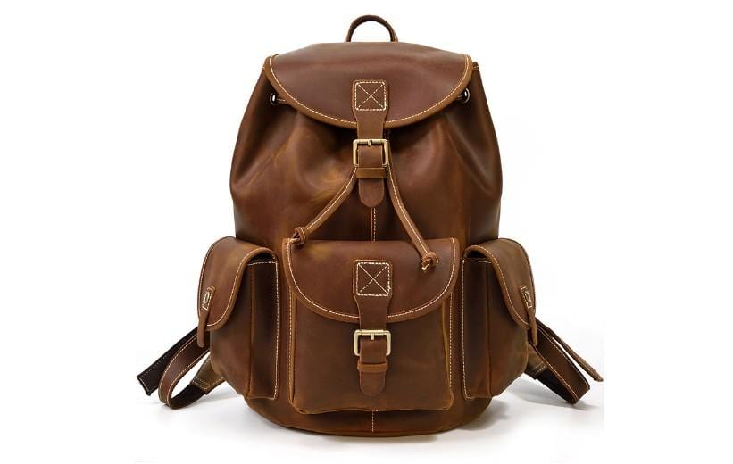 big leather backpack purse Brown Leather Large Backpack Purse for Women & Men