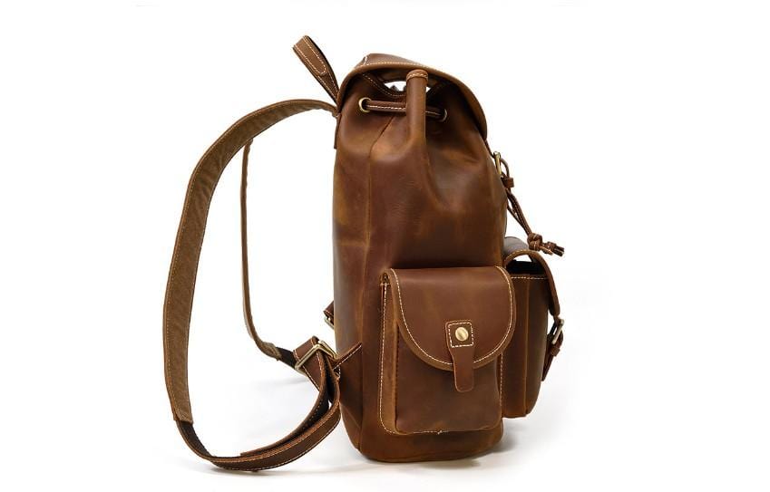 backpack style leather handbags Brown Leather Large Backpack Purse for Women & Men