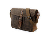 brown canvas messenger bag