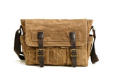 canvas and leather messenger bag