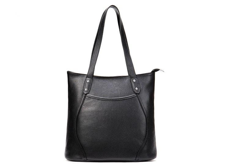 designer black leather tote bag shoulder handbag