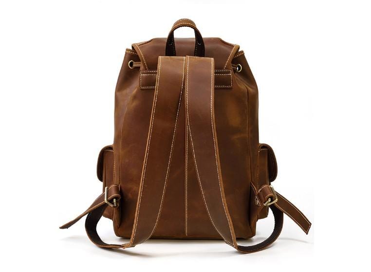 Brown Leather Large Backpack Purse for Women & Men