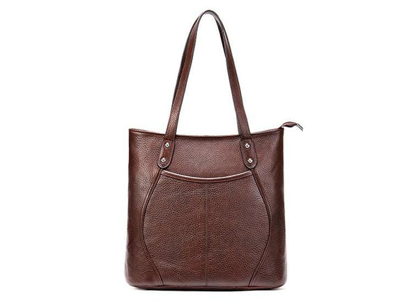 designer brown leather tote bag shoulder handbag 