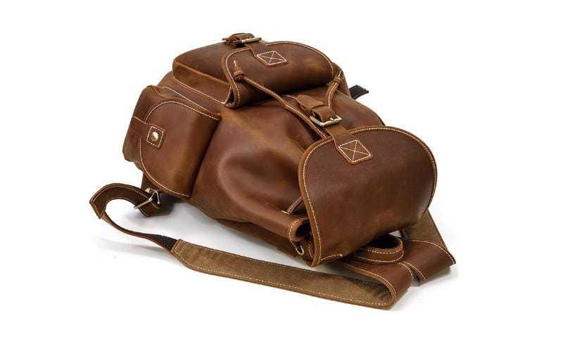 Women's Vintage Brown Leather Backpack Purse - LeatherNeo