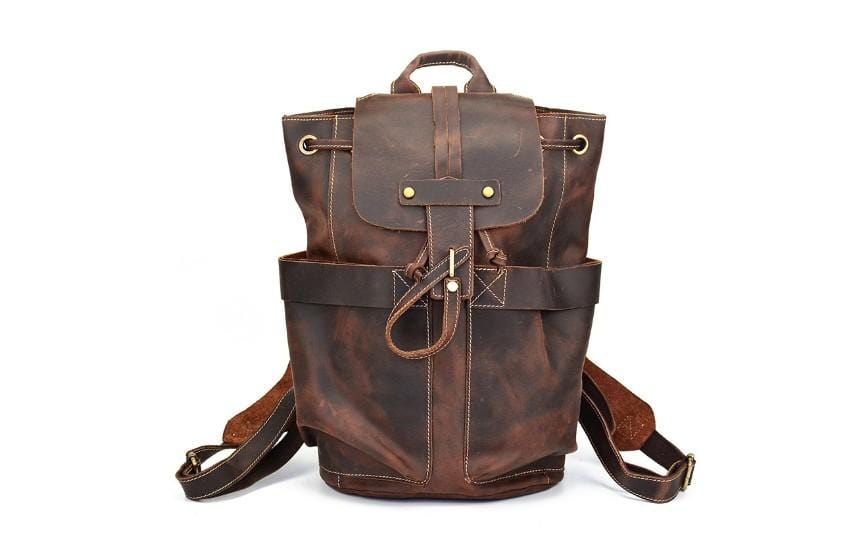 convertible leather backpack purse Rustic Brown Buffalo Leather Convertible Backpack Purse – LeatherNeo