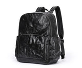 Elgant Large Black Leather Backpack Purse For Women