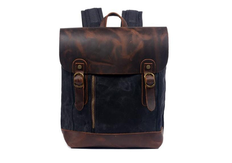black canvas leather travel bags backpacks