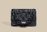 Fasionable Women's Black Leather Tote Handbag
