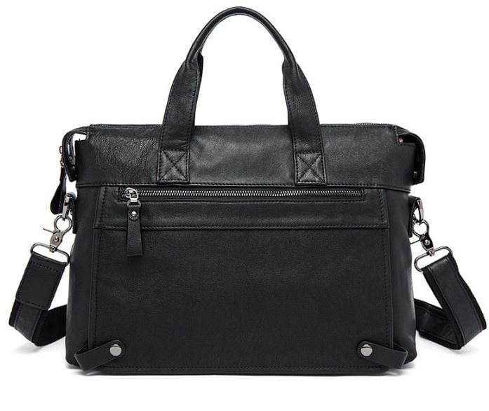 black leather messenger bag briefcase