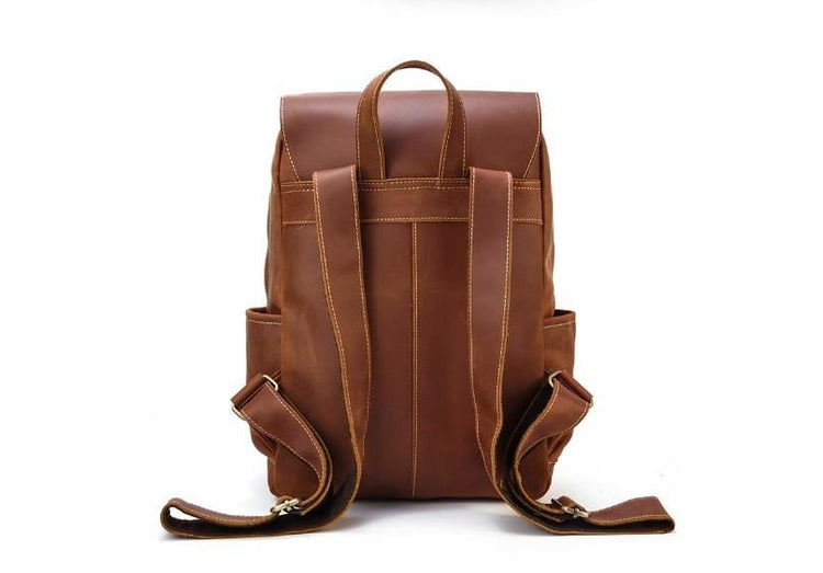 womens brown leather backpack purse