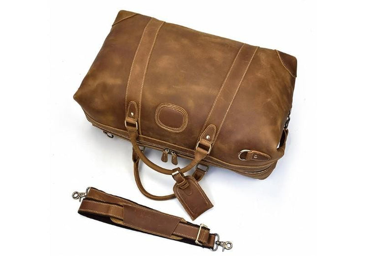 leather mens travel duffel bag