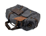 practical leather canvas duffle bag